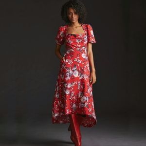 Anthropologie Red Maeve Midi Dress | Size 6
